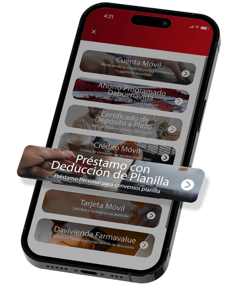 Pantalla con Crédito Compra de Cartera Libranza