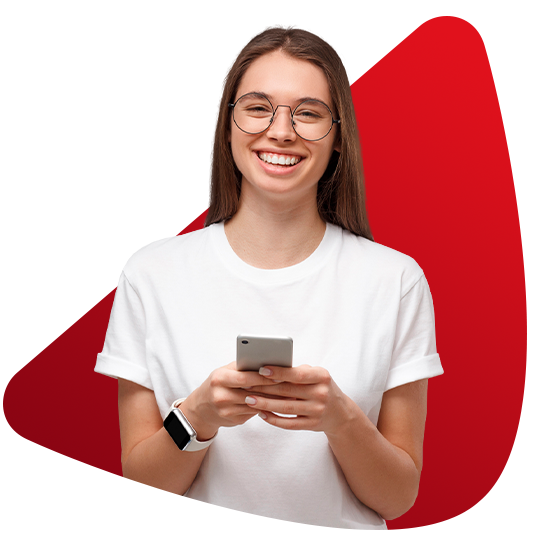 Joven feliz con su cuenta nómina