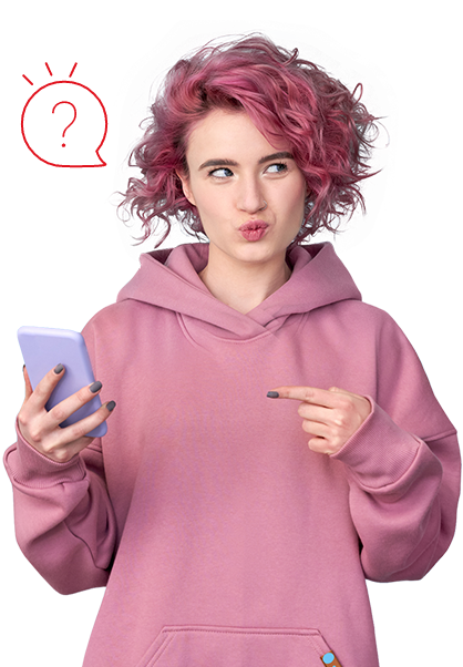 Mujer con celular - Preguntas Frecuentes