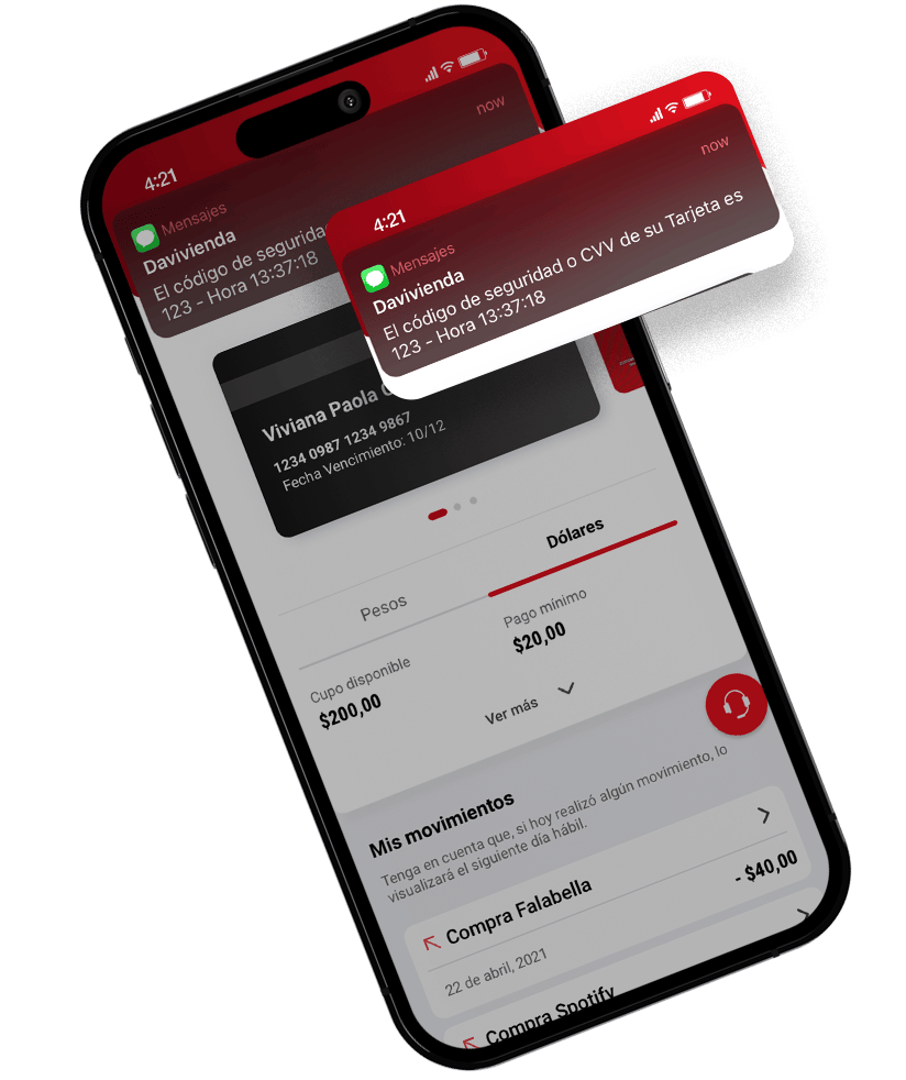 Su CVV es aleatorio y lo recibe cono SMS a su celular.
