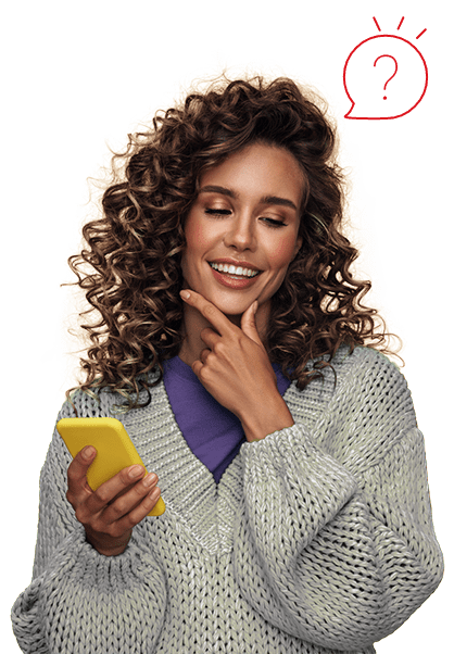 Mujer con celular - Preguntas Frecuentes