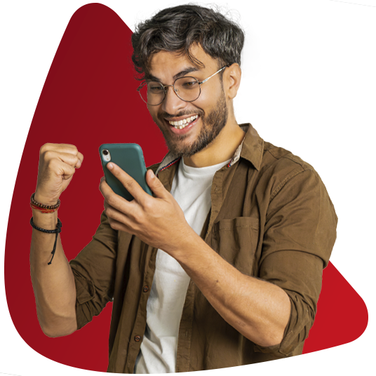 Hombre con celular