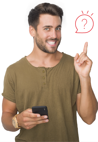 Mujer con celular - Preguntas Frecuentes