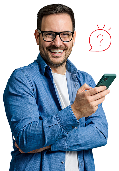 Mujer con celular - Preguntas Frecuentes