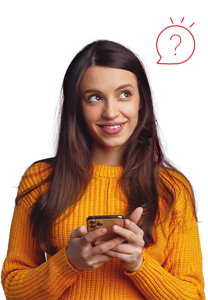 Mujer con celular - Preguntas Frecuentes