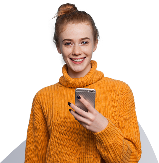 Hombre feliz con celular